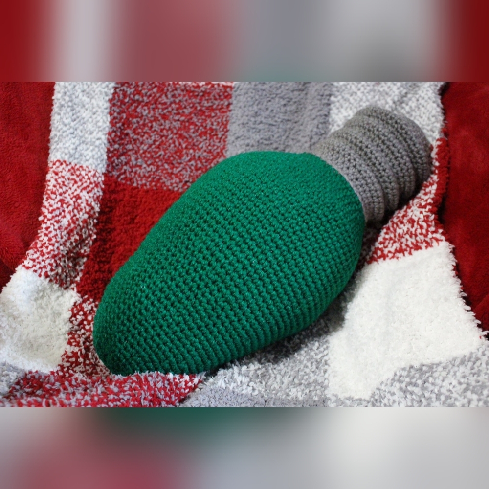 Handmade Holiday Light Pillow- Green